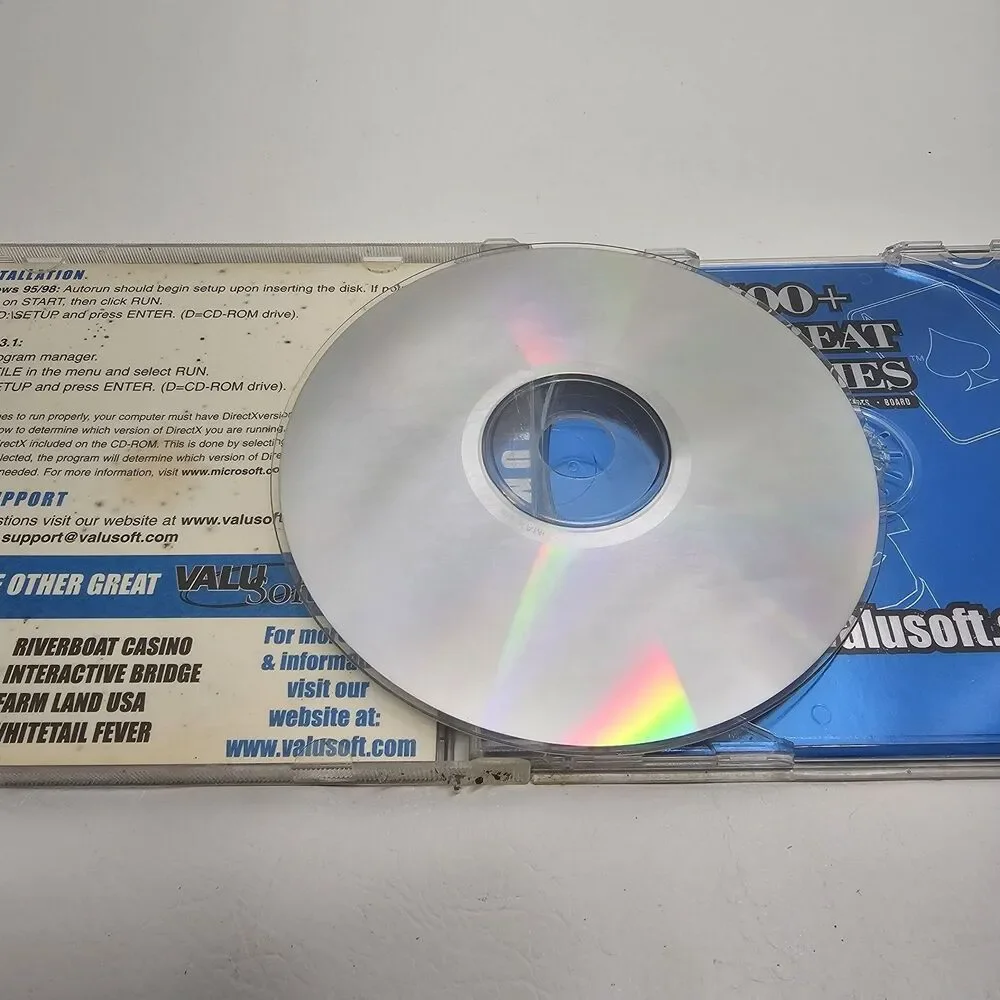Vintage PC CD-ROM 100+ Great Games Millennium Edition ValuSoft Windows 95/98